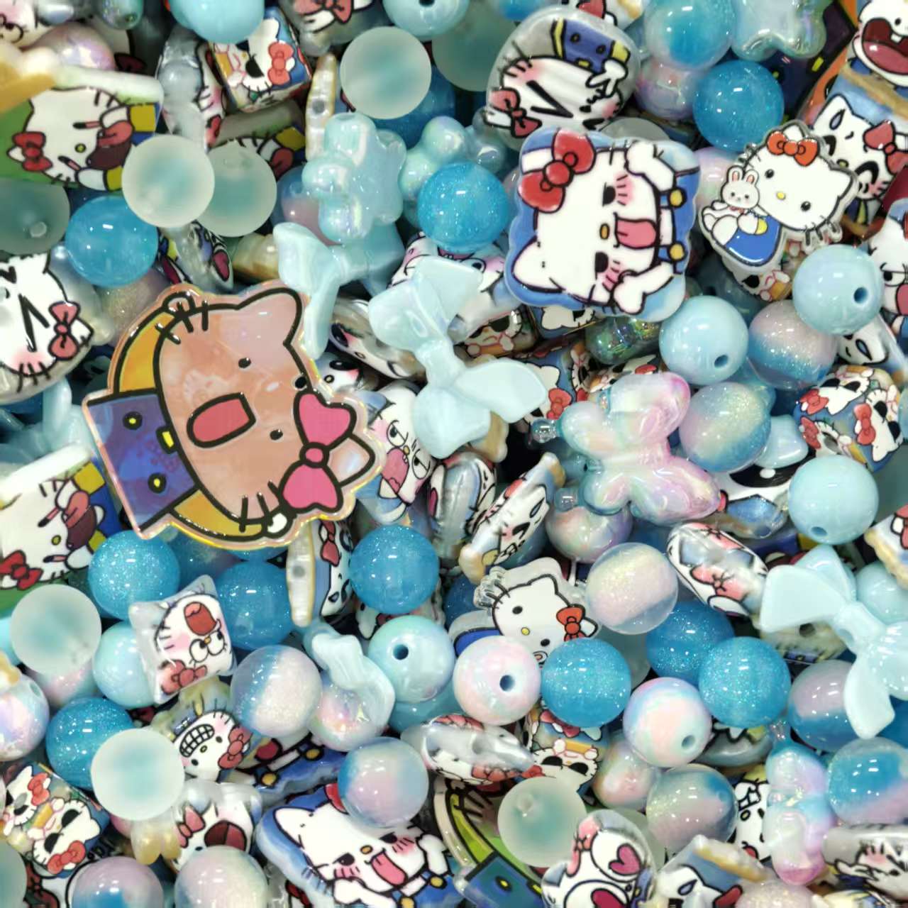 Acrylic Beads - Angry kitty (for beaded pen, keychains, phone chains)