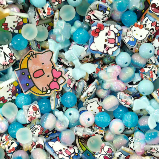 Acrylic Beads - Angry kitty (for beaded pen, keychains, phone chains)