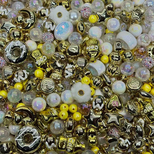 Acrylic beads-Golden Dream Beads (for beadable pens, keychains, phone chains)