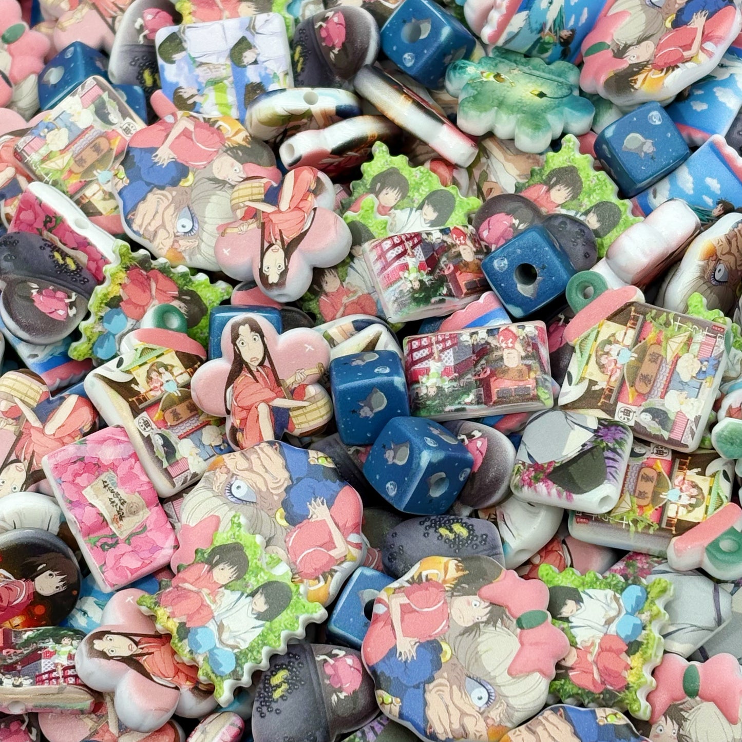 Acrylic beads-Spirited Away Mix for beadable pens, keychains, phone chains