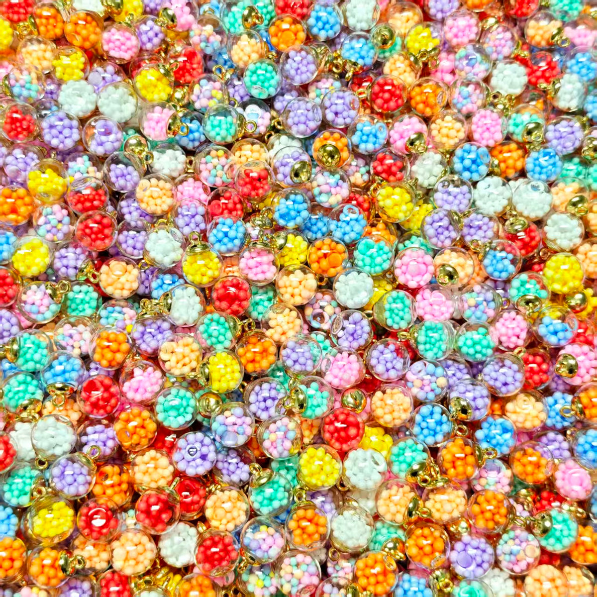 Glass charms - Bubble glass ball (for beaded pen, keychains, phone chains）