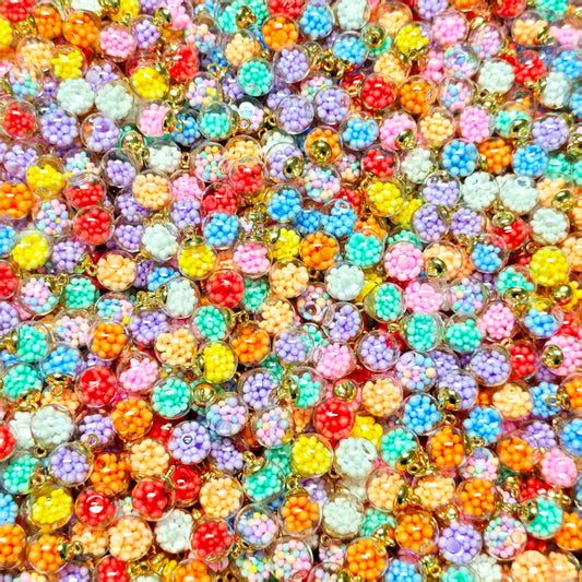 Glass charms - Bubble glass ball (for beaded pen, keychains, phone chains）