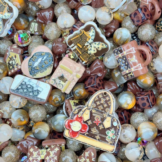 Acrylic Beads - Brown lv(for beaded pen, keychains, phone chains)