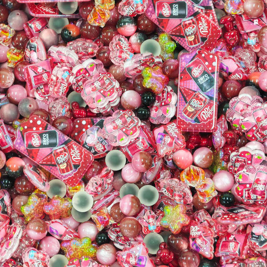 Acrylic Beads -Dr. Pepper (for beaded pen, keychains, phone chains)
