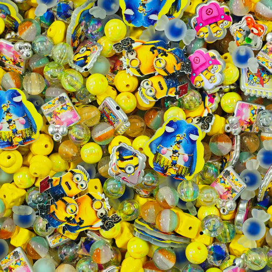 Acrylic beads - Minions (for beadable pens, keychains, phone chains)