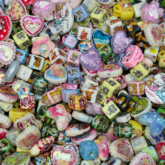 Acrylic beads-IP Mix  (for beadable pens, keychains, phone chains)