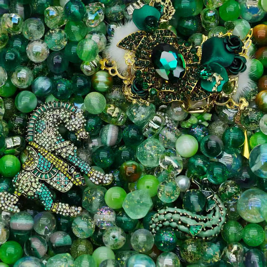 Resin beads-Green Aura（for beadable pens, keychains, phone chains)