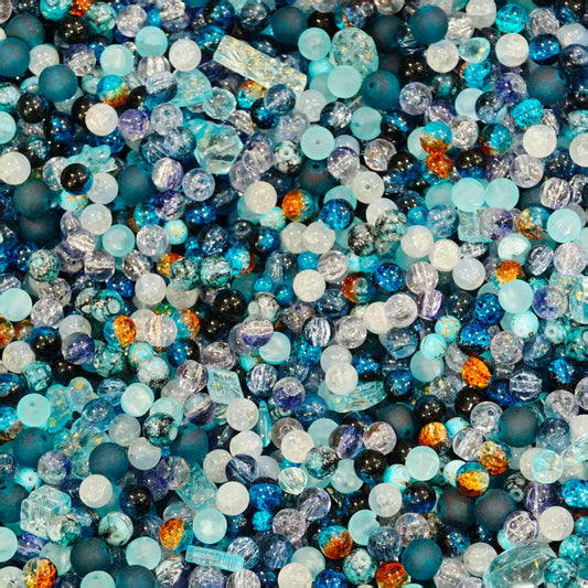 Glass beads- Blue2.0 (for keychains, phone chains,bracelet, necklace)