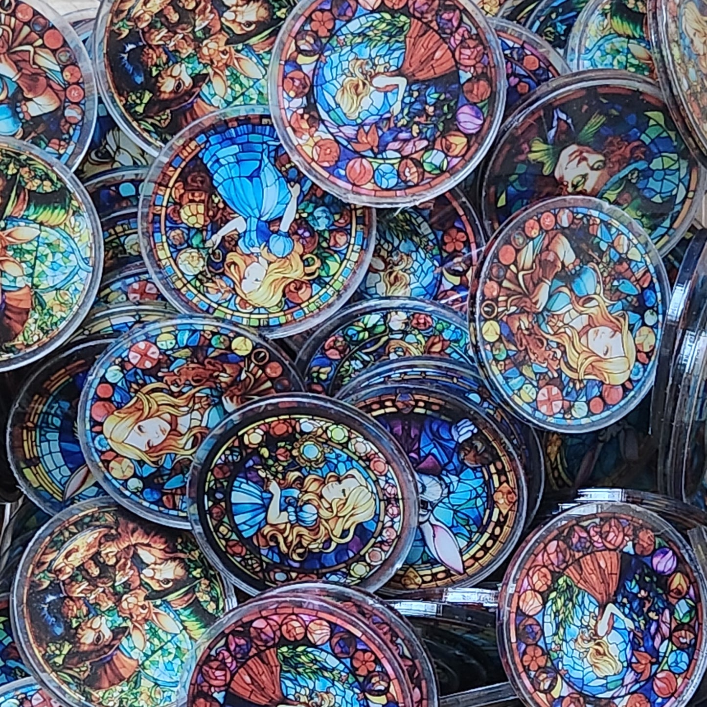 4cm alice in wonderland round acrylic slices