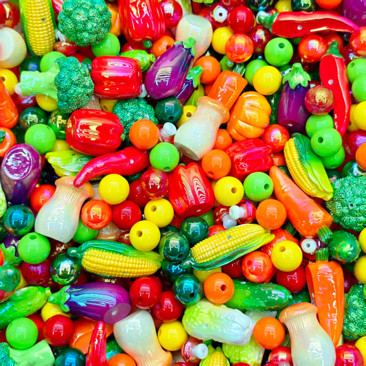 Acrylic Beads -Vegetable (for beadable pens, keychains, phone chains)