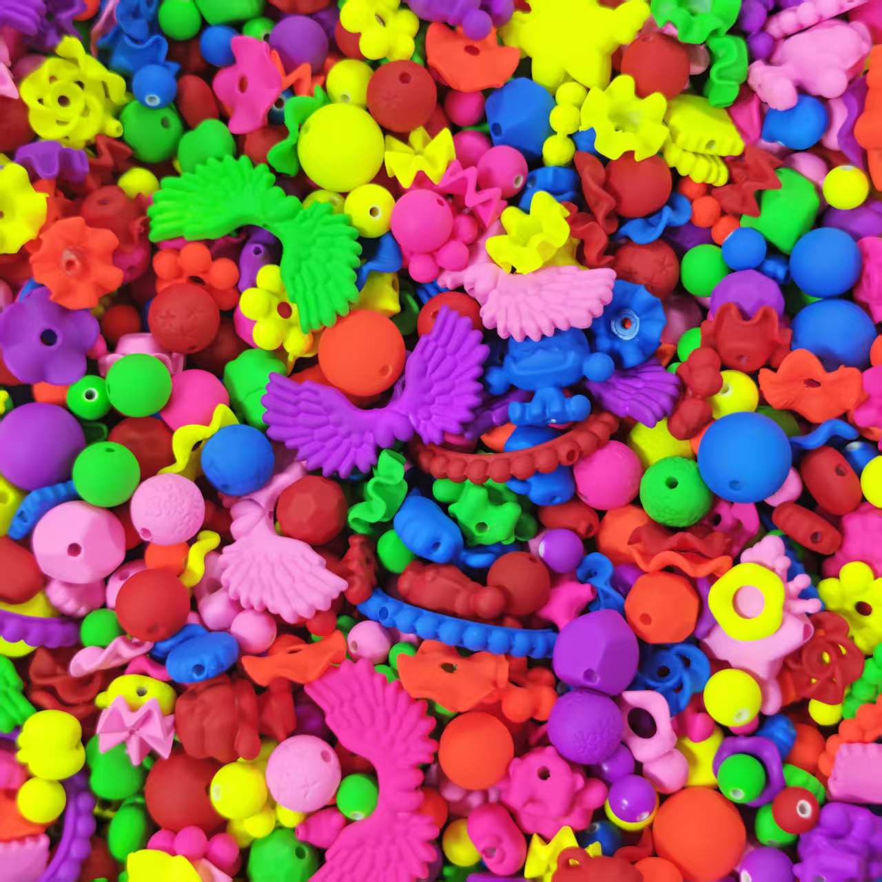 Acrylic Beads -Frosted Neon mix (for beaded pen, keychains, phone chains)