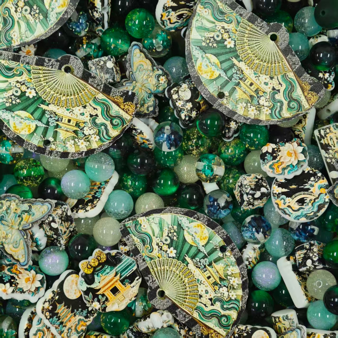 Acrylic Beads - Jade whisper (for beaded pen, keychains, phone chains)