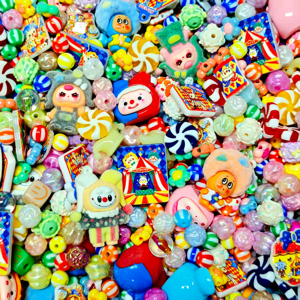 Acrylic beads - Circus (for beadable pens, keychains, phone chains)