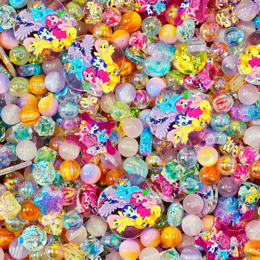 Acrylic beads - Pony (for beadable pens, keychains, phone chains)