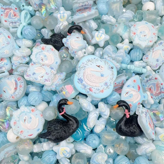 Acrylic Beads -Swan  (for beaded pen, keychains, phone chains)