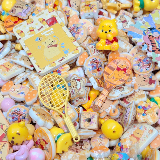 Acrylic beads-Winnie the Pooh (for beadable pens, keychains, phone chains)