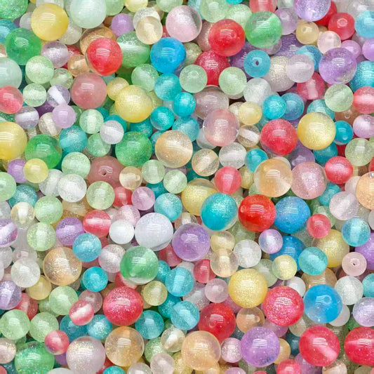 Crazy BOGO！ Resin beads -  Glitter mix   (for beadable pens, keychains, phone chains)