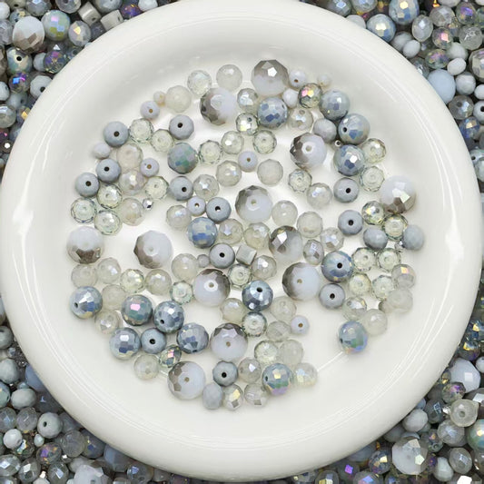 Big sale！ Blingbling glass beads -Grey (for keychains, phone chains,bracelet, necklace）