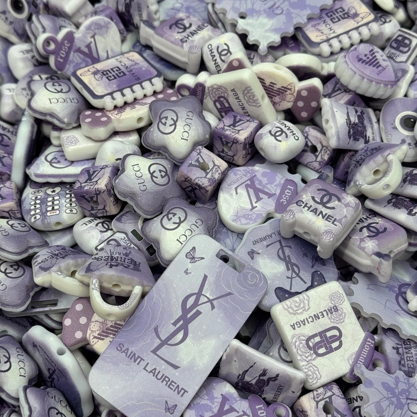 Acrylic beads-Purple Luxury beads(for beadable pens, keychains, phone chains)