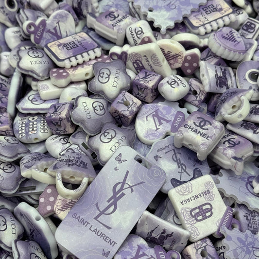 Acrylic beads-Purple Luxury beads(for beadable pens, keychains, phone chains)