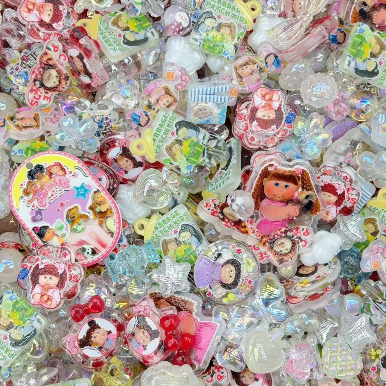 Acrylic beads - Cabbage patch (for beadable pens, keychains, phone chains)