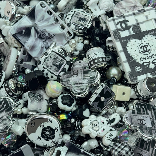 NEW!! Acrylic beads-Black & White Luxury beads(for beadable pens, keychains, phone chains)