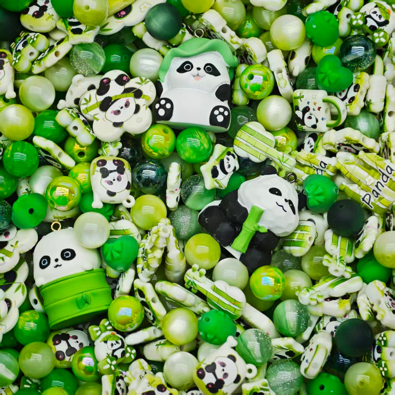 Acrylic Beads - Panda (for beaded pen, keychains, phone chains)