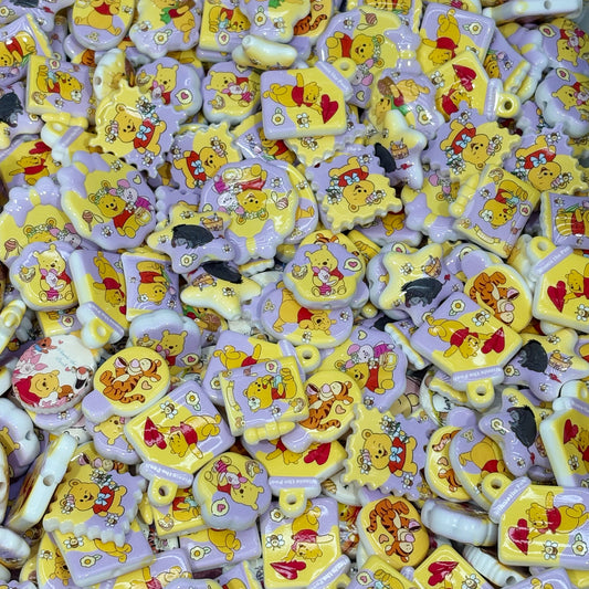（LAST TWO) Acrylic beads - Winnie-the-Pooh (for beadable pens, keychains, phone chains)