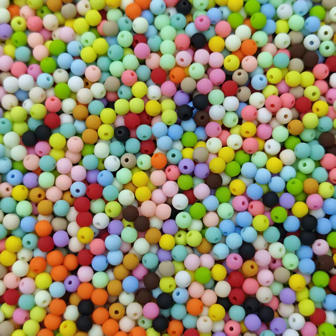 Acrylic beads- high quality 6mm rainbow spacer beads  (for keychains, phone chains)