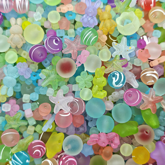 Acrylic beads-Frosted Mix(for beadable pens, keychains, phone chains)