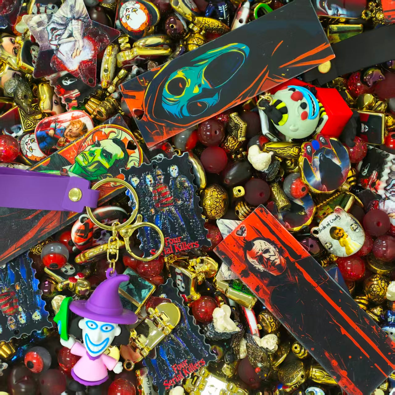 Acrylic Beads -Spooky movie (for beaded pen, keychains, phone chains)
