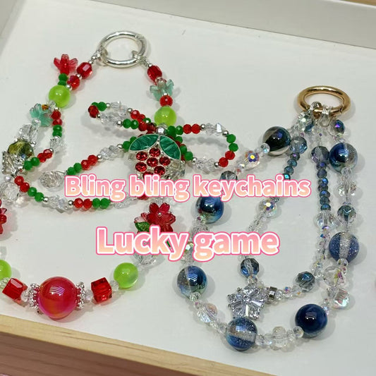 (high quality) Bling Bling Keychains lucky game