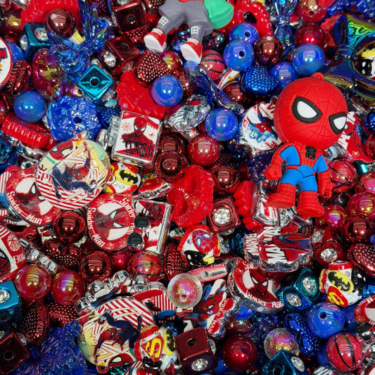Acrylic beads-Spider-Man (for beadable pens, keychains, phone chains)