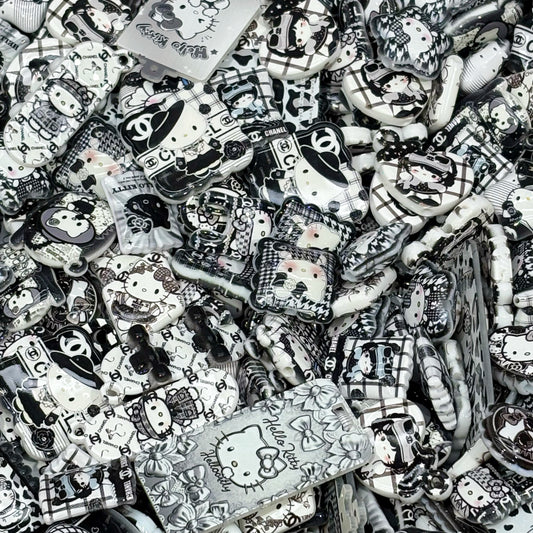 Acrylic beads-Silver HK（white) (for beadable pens, keychains, phone chains)