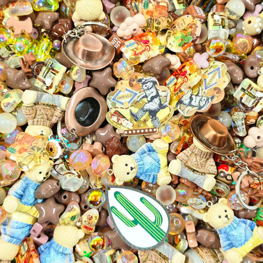 Acrylic Beads -Cowboy  (for keychains, phone chains)