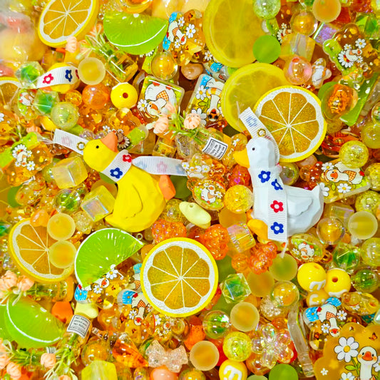 Acrylic Beads -Lemon ducky (for beadable pens, keychains, phone chains)