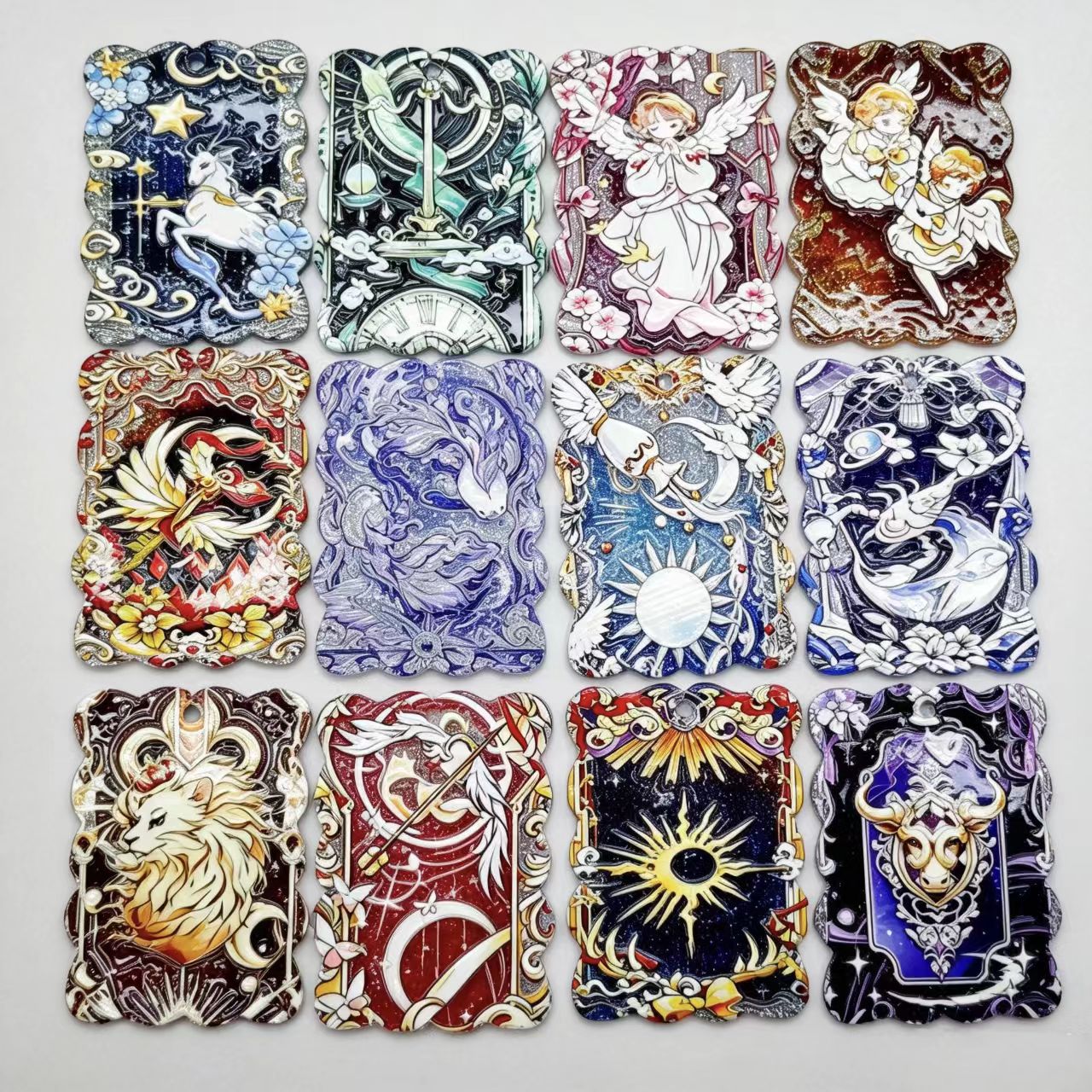 Old friends sale!! Acrylic tags - Tarot card (12pcs) (for beaded pen, keychains, phone chains)