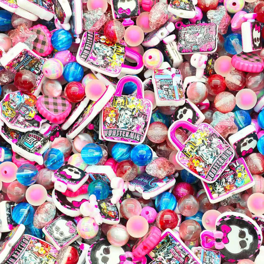 Acrylic beads - Monster high (for beadable pens, keychains, phone chains)