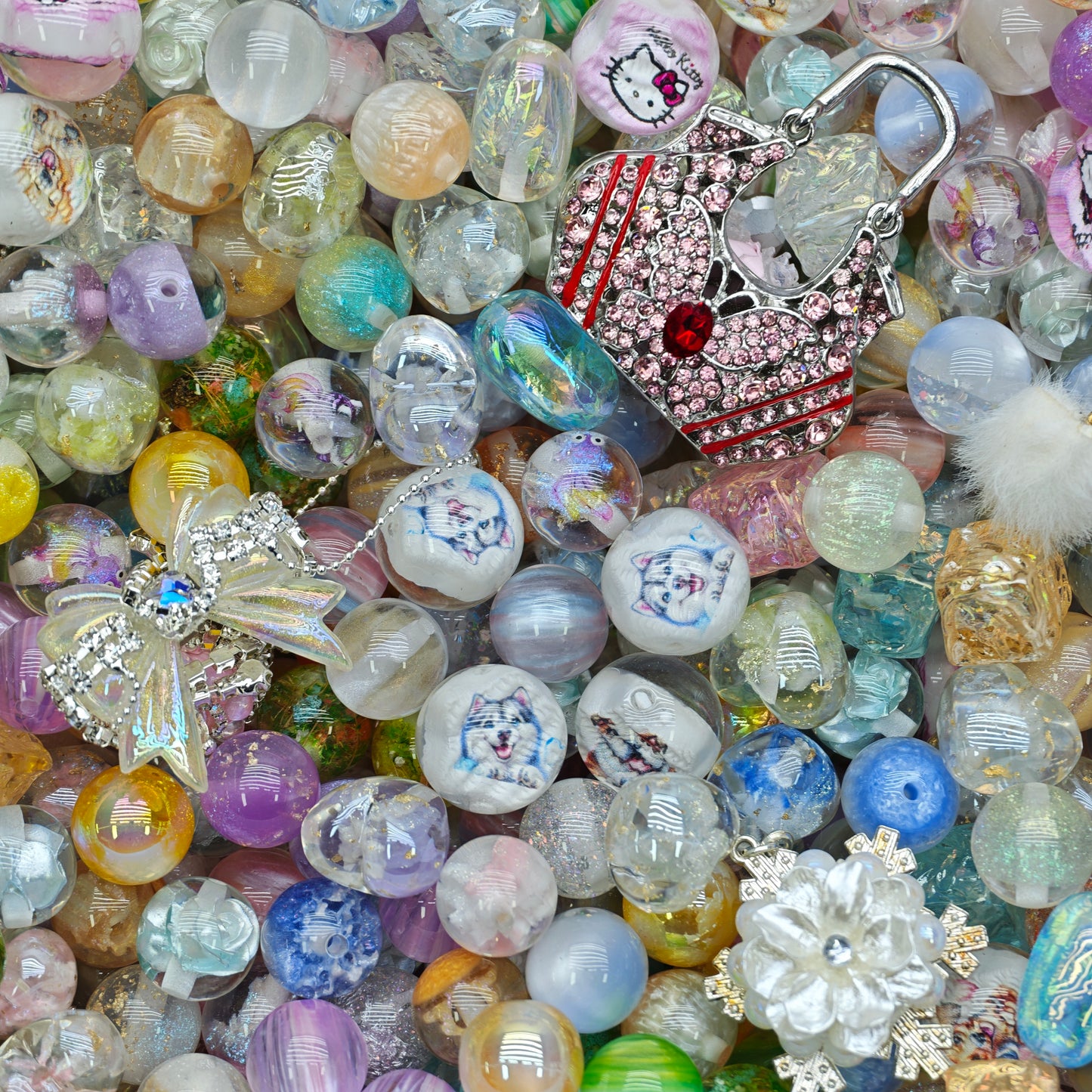 Resin beads-Cartoon Flower Mix (for beadable pens, keychains, phone chains)