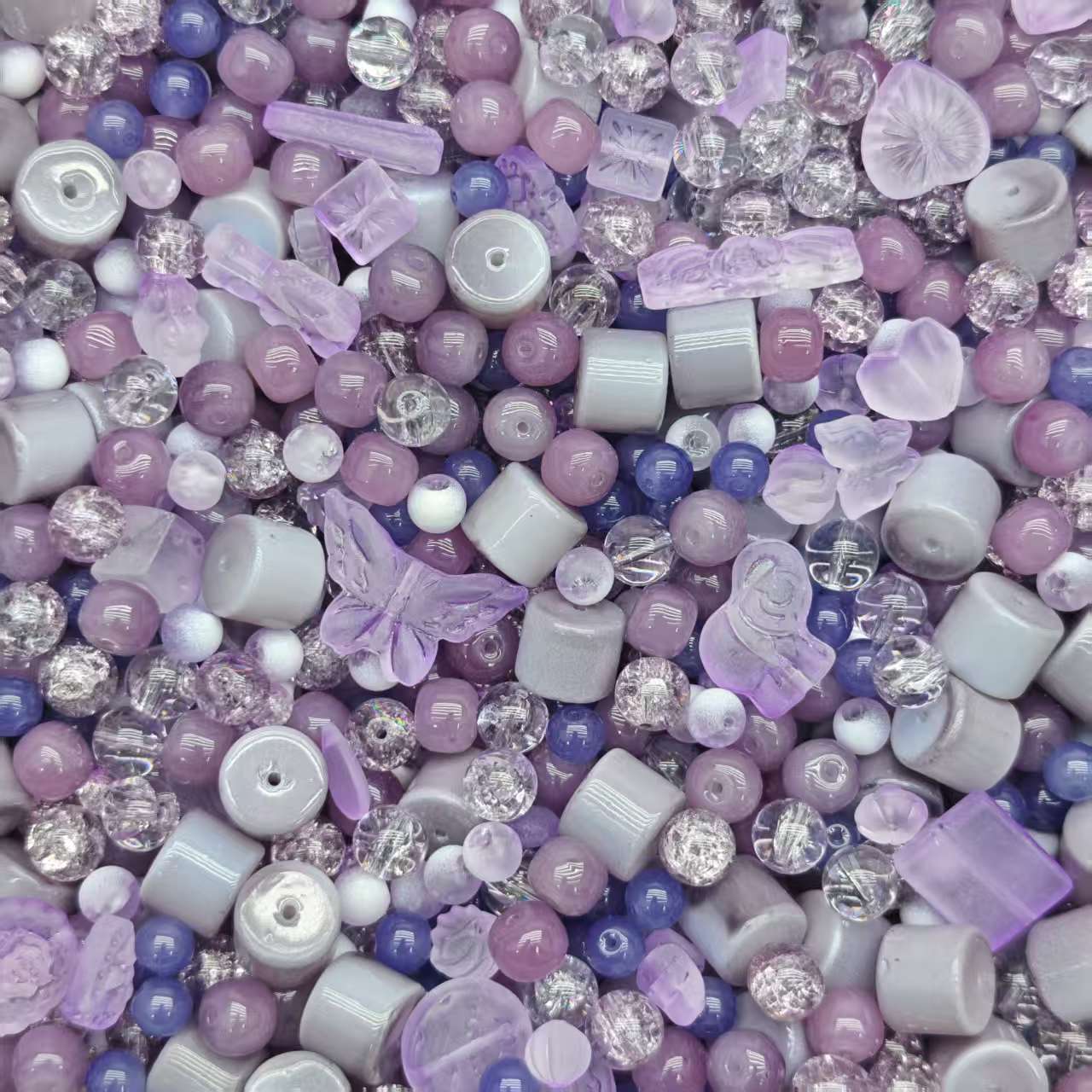 Glass beads- Purple (for keychains, phone chains)