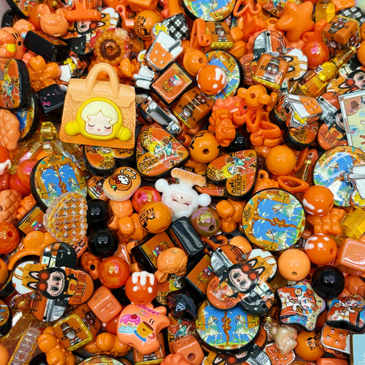 Acrylic Beads - Orange Rarbubu for beadable pens, keychains, phone chains