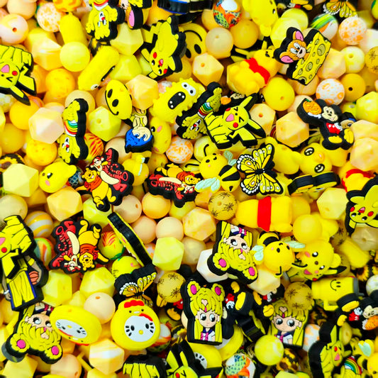 [Big sale]Silicon beads -yellow mix(for beadable pens, keychains, phone chains)