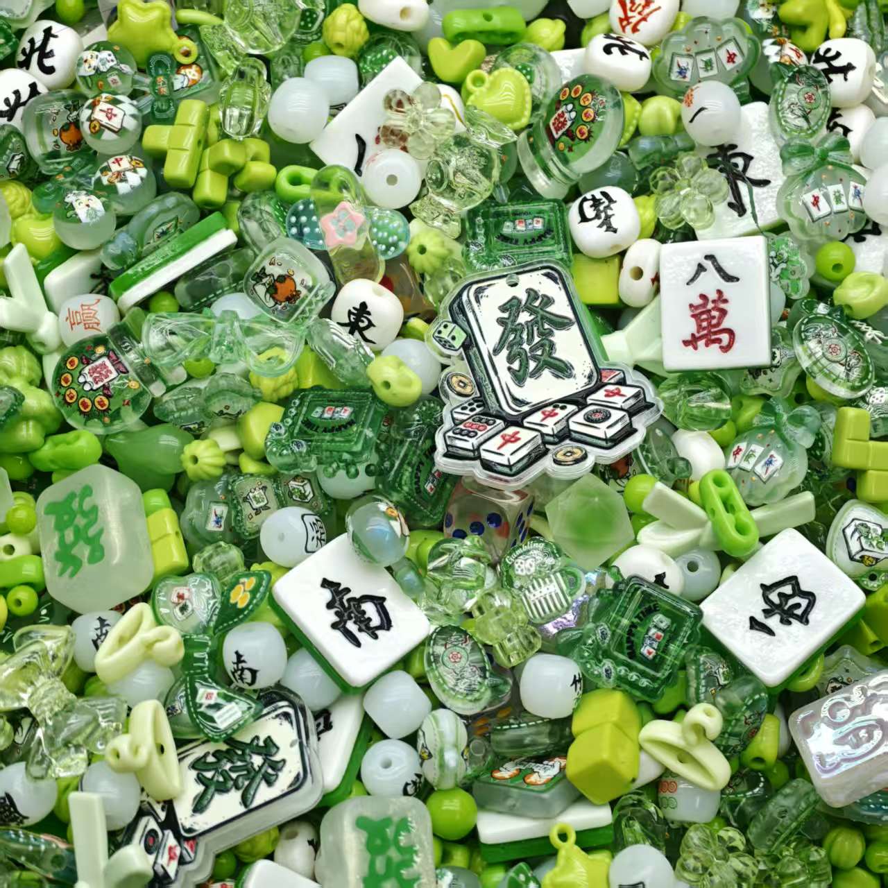 Old friends sale!! Acrylic Beads - Mahjong (for beaded pen, keychains, phone chains)