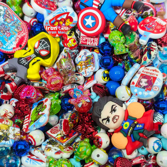 Acrylic beads-The Avengers (for beadable pens, keychains, phone chains)