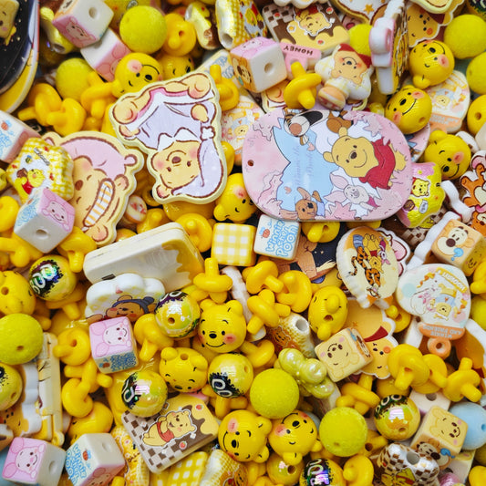 Acrylic beads-Winnie the Pooh (for beadable pens, keychains, phone chains)