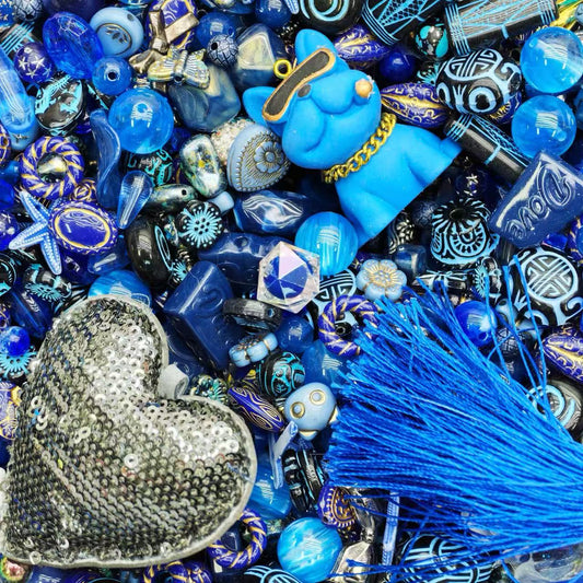 Acrylic beads-Retro blue (for beadable pens, keychains, phone chains)