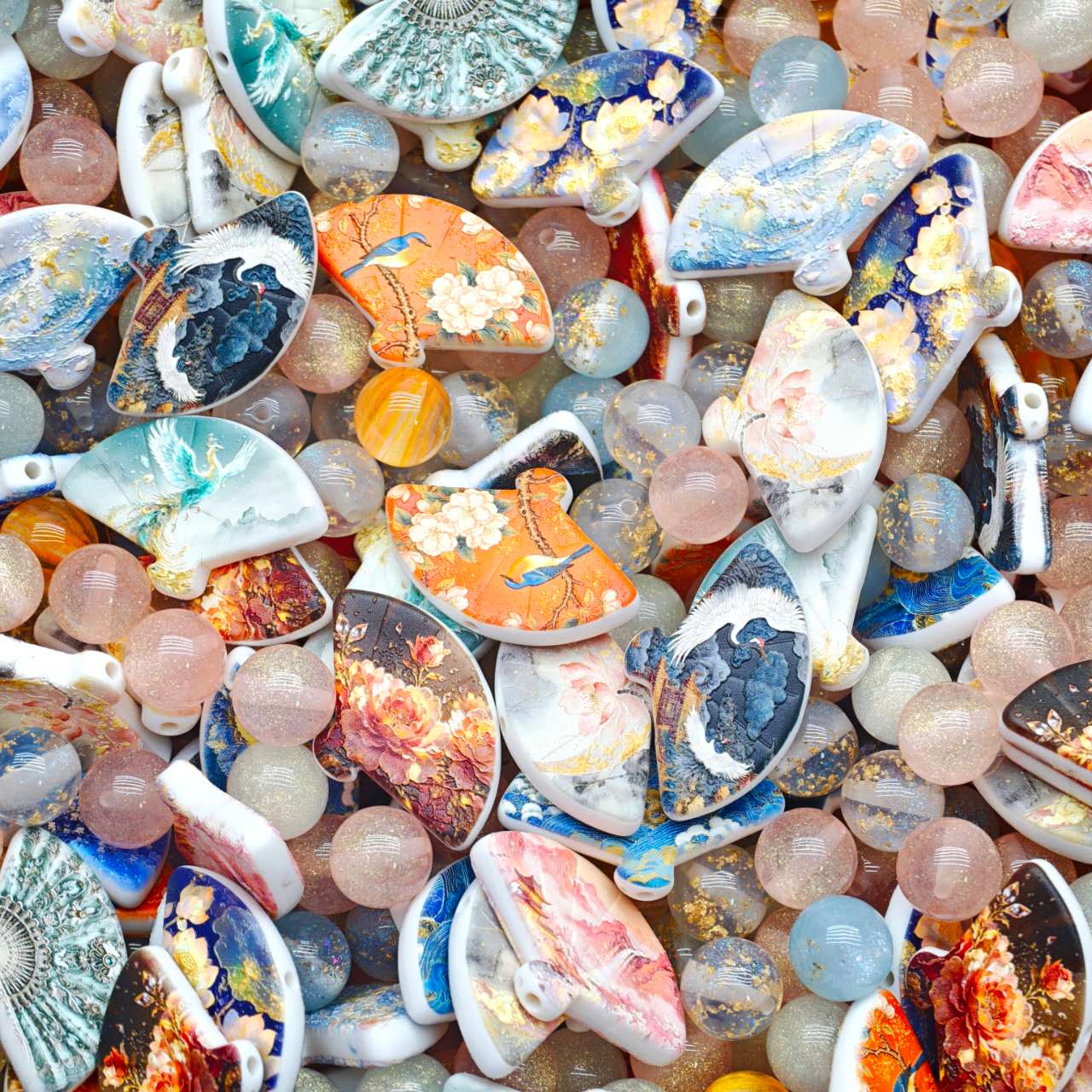 Acrylic Beads - Fan mix (for beaded pen, keychains, phone chains)
