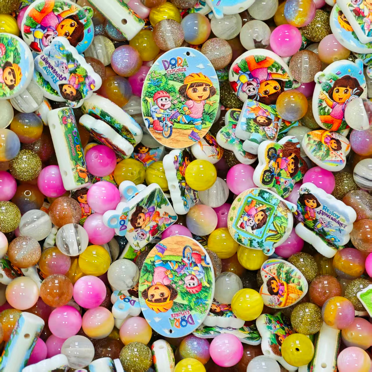 Acrylic beads - Dora (for beadable pens, keychains, phone chains)