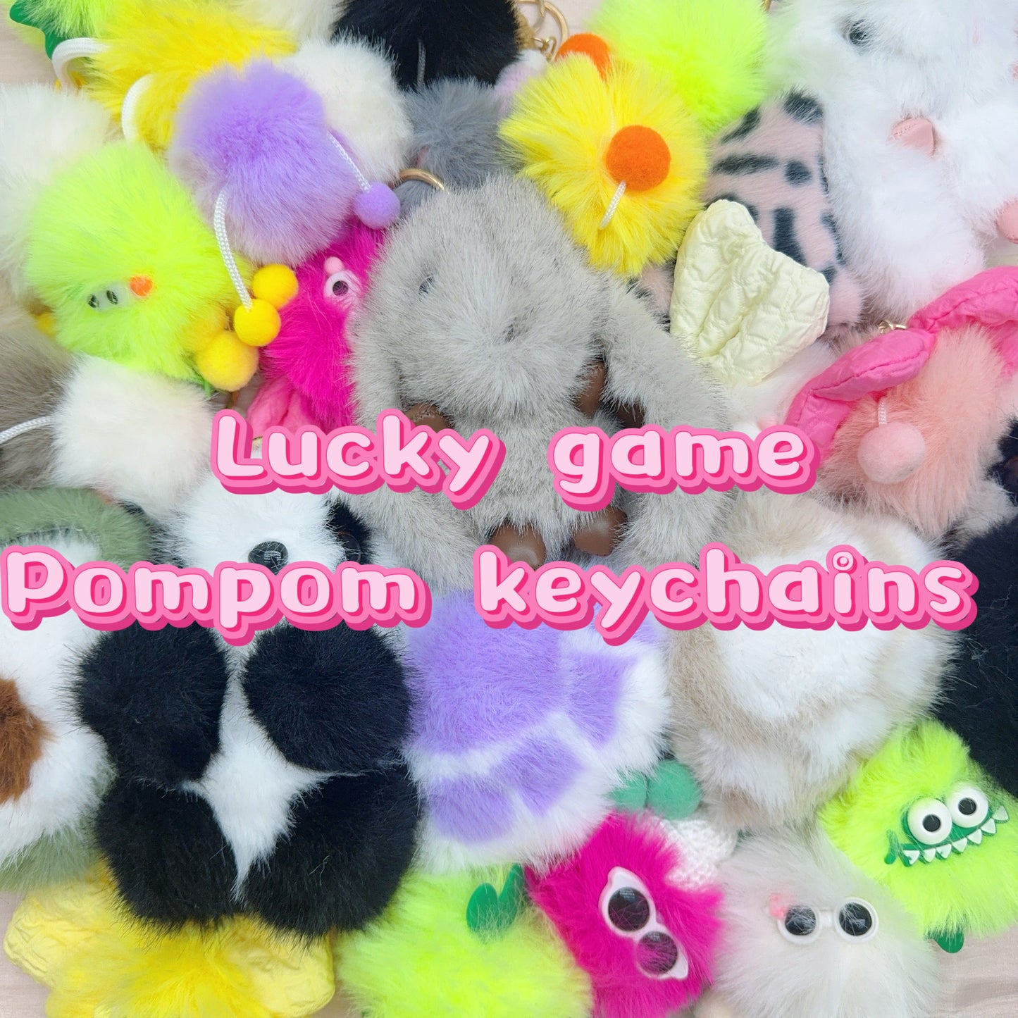 Lucky game - Pompom keychains (for keychains, bag etc).