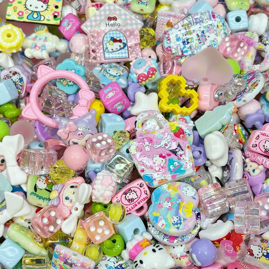 Acrylic beads-Sanrio Mix for beadable pens, keychains, phone chains